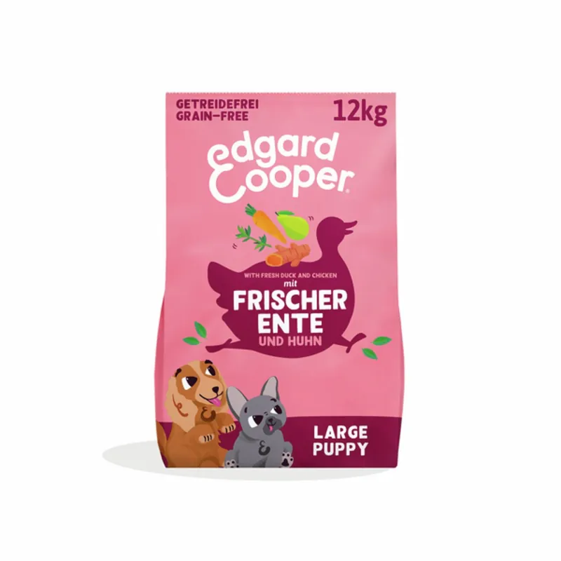 Sparpaket 2 x 12 kg Edgard & Cooper Welpen fabelhafte Freilaufente & -huhn Junior Hunde Trockenfutter Aktuell